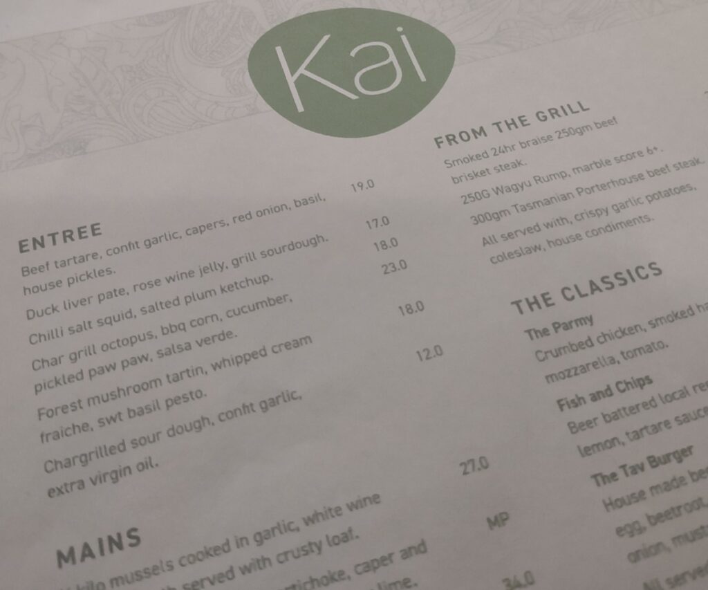 Kai Port Douglas Menu