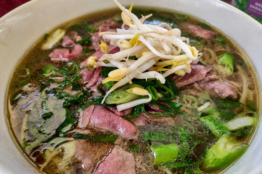 Bowl of Vietnamese Pho at a restaurant in Port Douglas