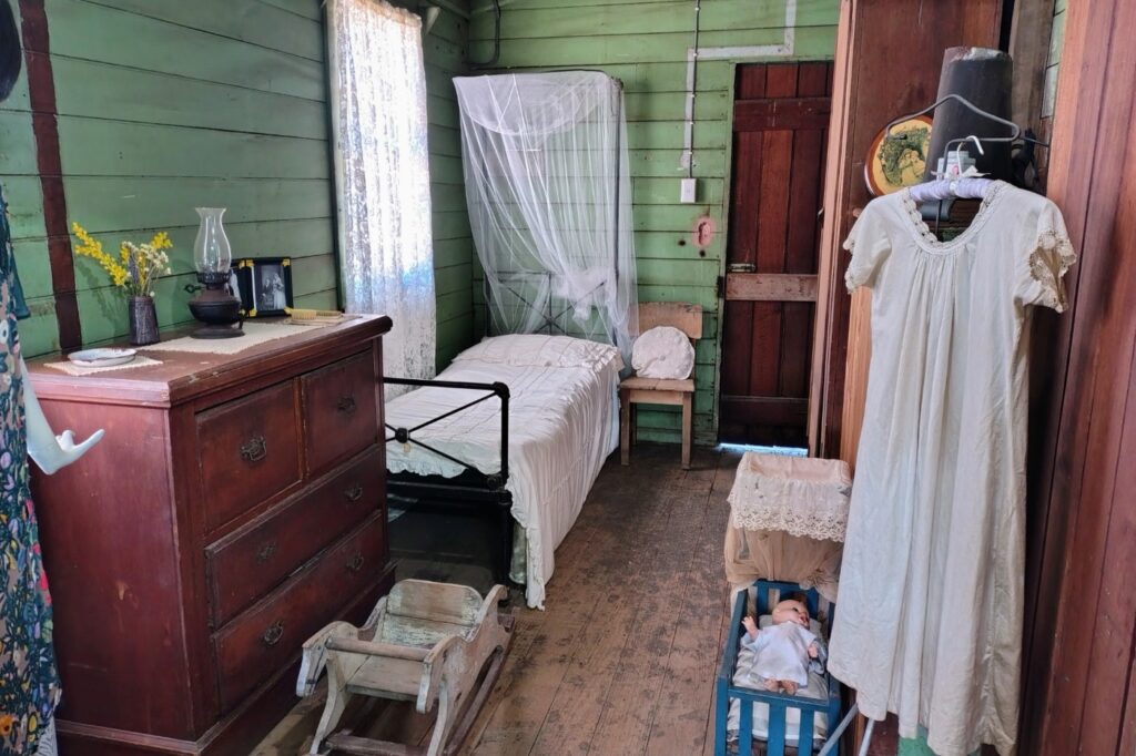 Irvinebank Museum clothing and bedroom